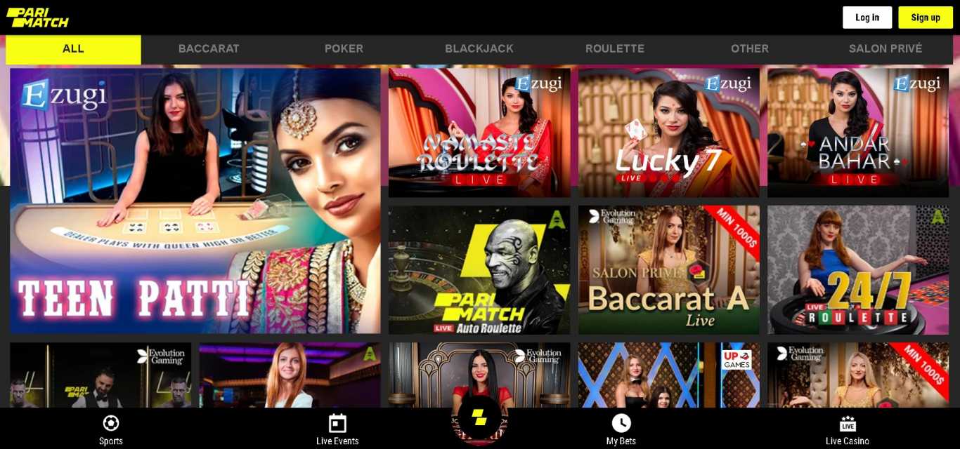 Parimatch live casino