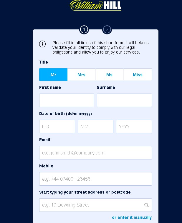 William Hill register